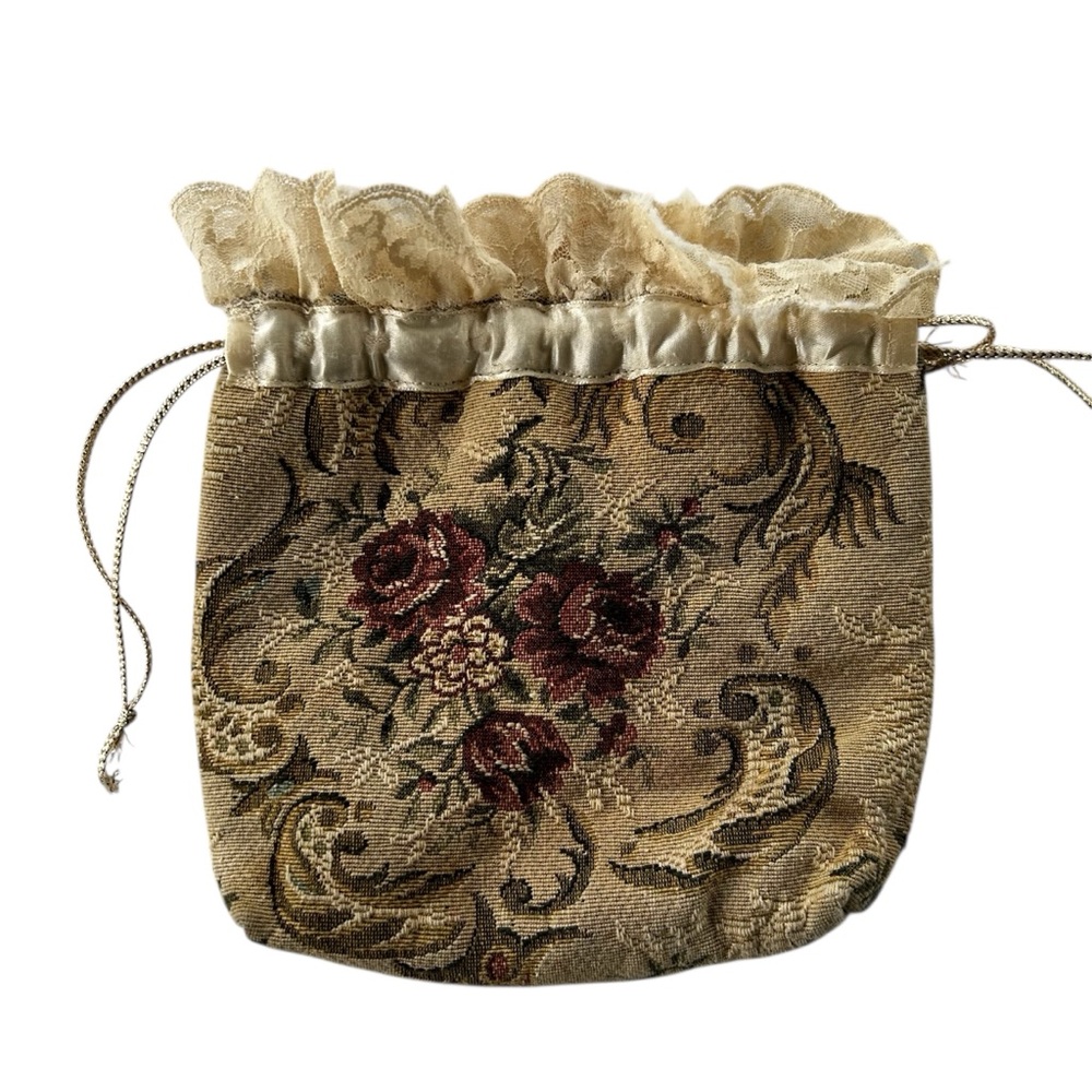Handmade Floral Reticule Purse Regency Renaissance Bag Medieval Holiday Party
